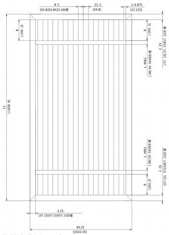 72X40.25 inch Fence Sliding Door(2 inch)