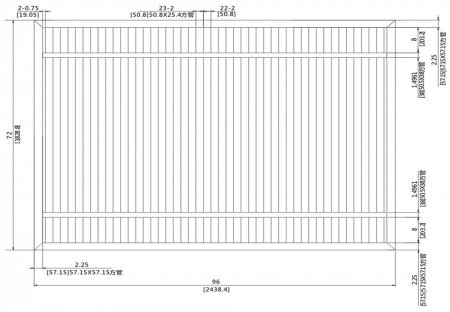 72X96 inch Fence Sliding Door(2 inches)