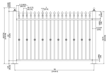 60 inch spear type fence