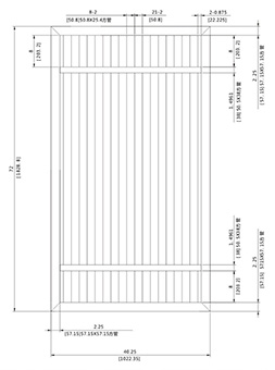 72X40.25 inch sliding fencing gate (2 inch)