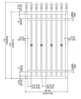 72X40.25 inch spear sliding gate