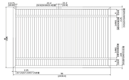 60X96 inch sliding fencing gate (2 inch)