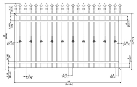 60X96 inch spear sliding gate