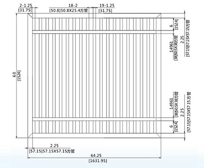60X64.25 inch sliding fencing gate (secluded)