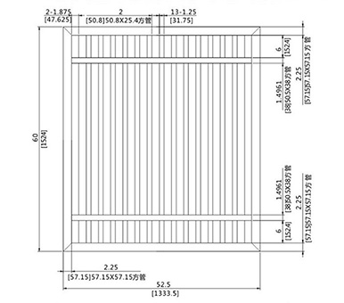60X52.25 inch sliding fencing gate (secluded)