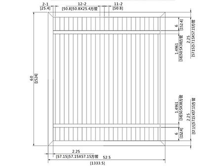 60X52.25 inch sliding fencing gate (2 inch)