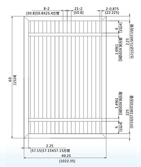 60X40.25 inch sliding fencing gate (2 inch)