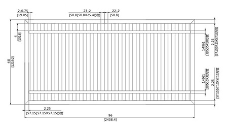 48X96英寸护栏推拉门(2寸)